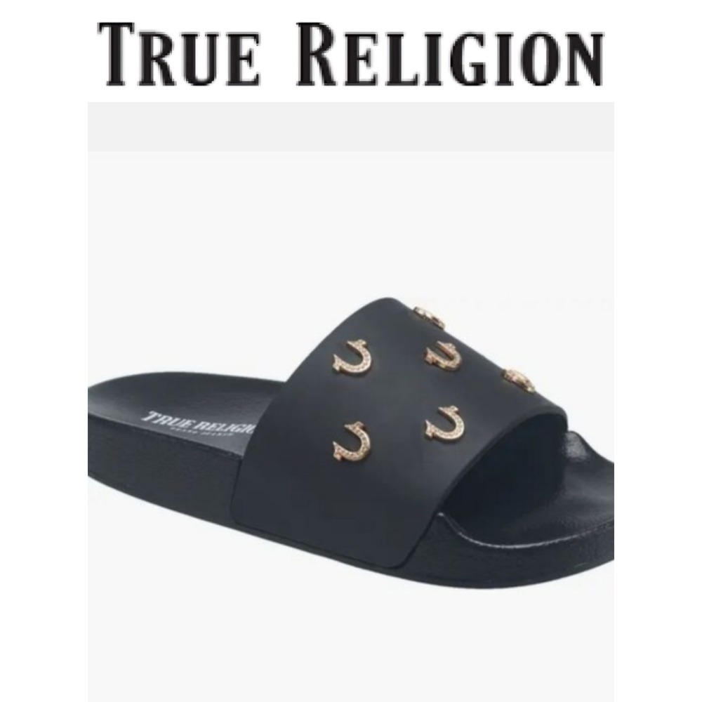 True Religion Kash Slide Sandals- Black